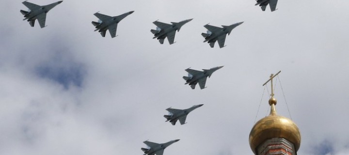 Первая репетиция воздушной части Парада Победы прошла над Москвой