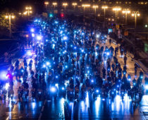 Участниками третьего ночного велопарада в Москве стали 10 тысяч человек