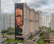 Самое большое в России граффити с Гагариным нарисовали в Подмосковье